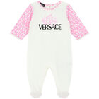 Baby Girls Ivory & Pink Logo Babygrow Set, 1, hi-res