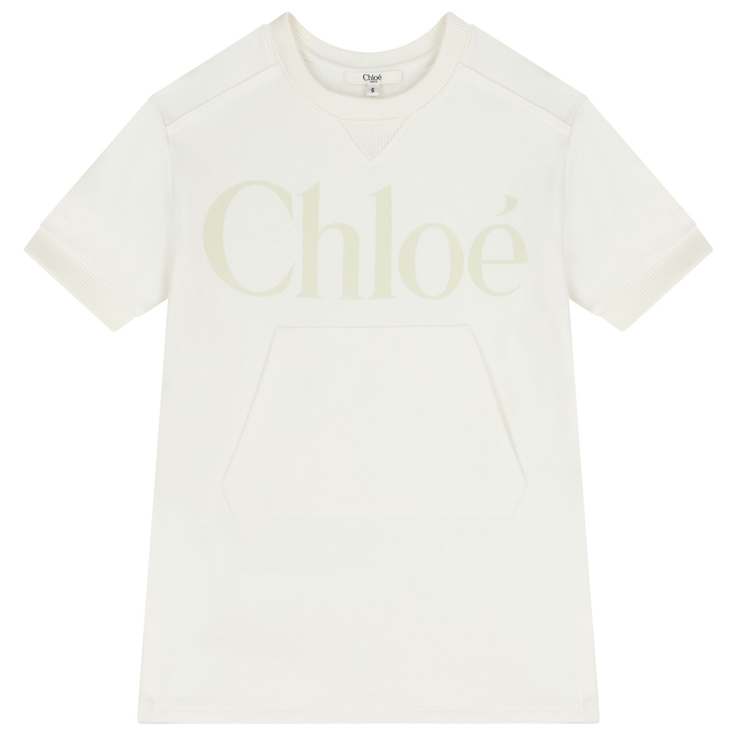 Girls Mini Me Ivory Logo Dress, 1, hi-res