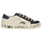 حذاء رياضي بشعار باللون عاجي وأزرق, 1, hi-res