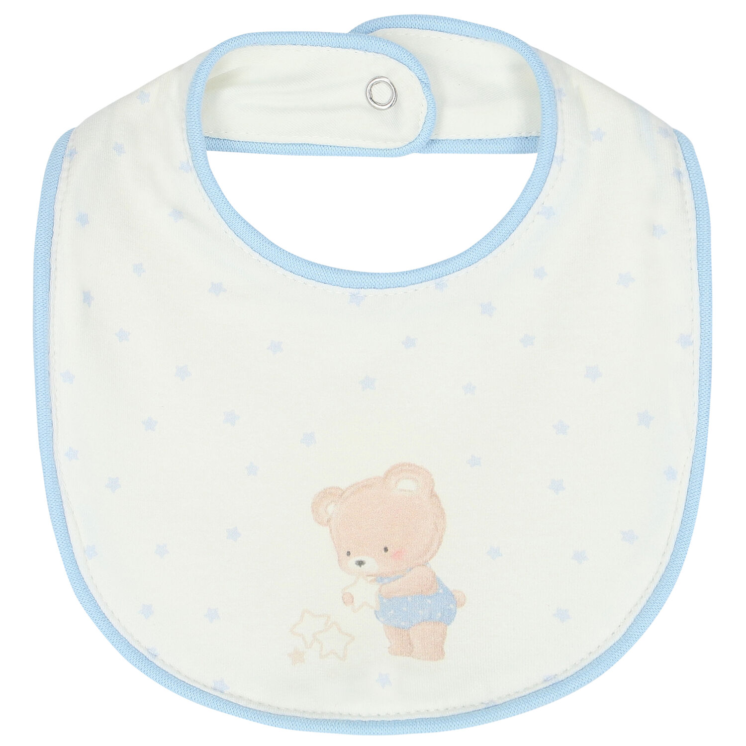 Boys Ivory & Blue Babygrow, Hat & Bib Set, 3, hi-res