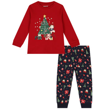 Red & Navy Blue Festive Pyjamas