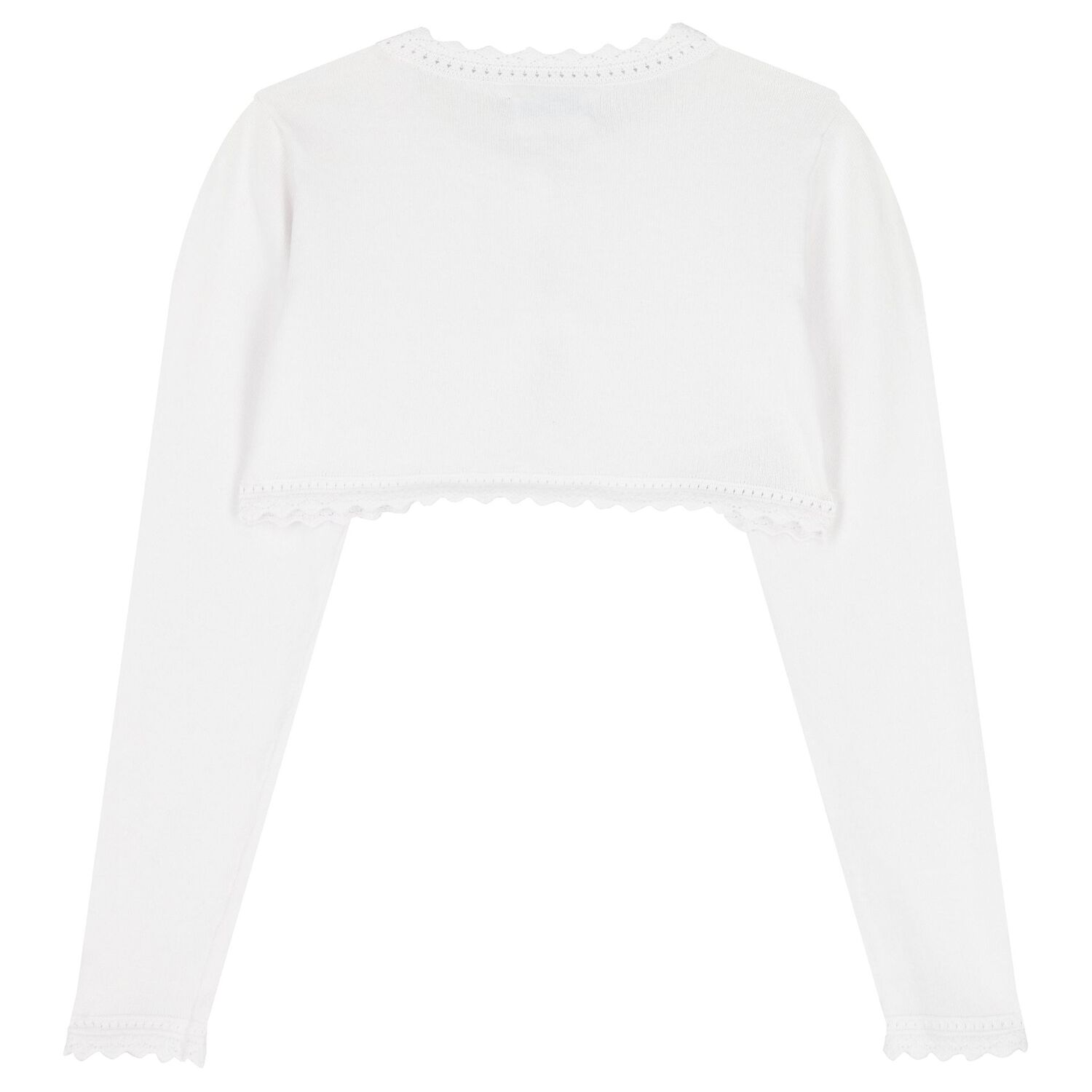 سترة بوليرو محبوك  بيضاء للفتيات, 2, hi-res image number null