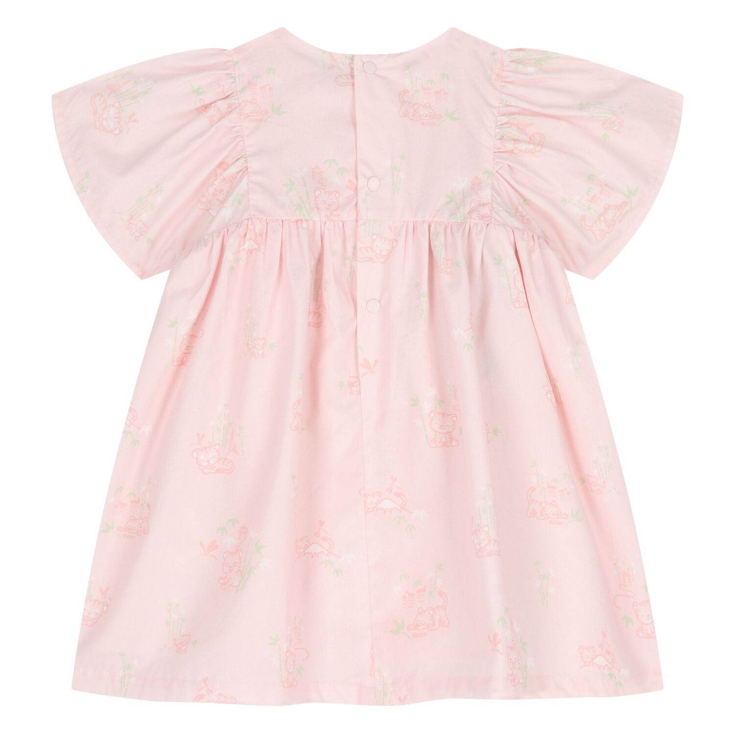 طقم فستان أطفال بطبعة نمر باللون الوردي للبنات, 1, hi-res