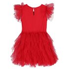 Baby Girls Red Embellished Tutu Dress Set, 1, hi-res