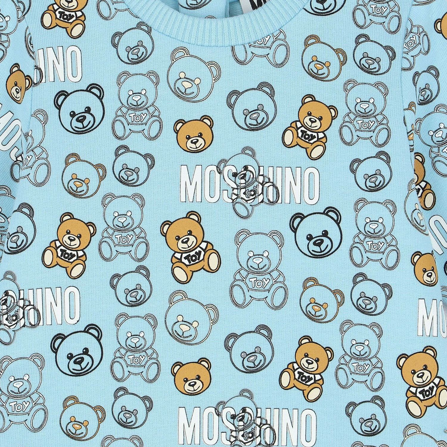 Blue Teddy Logo Babygrow, 1, hi-res