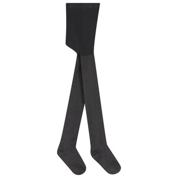 Girls Black Glittery Tights