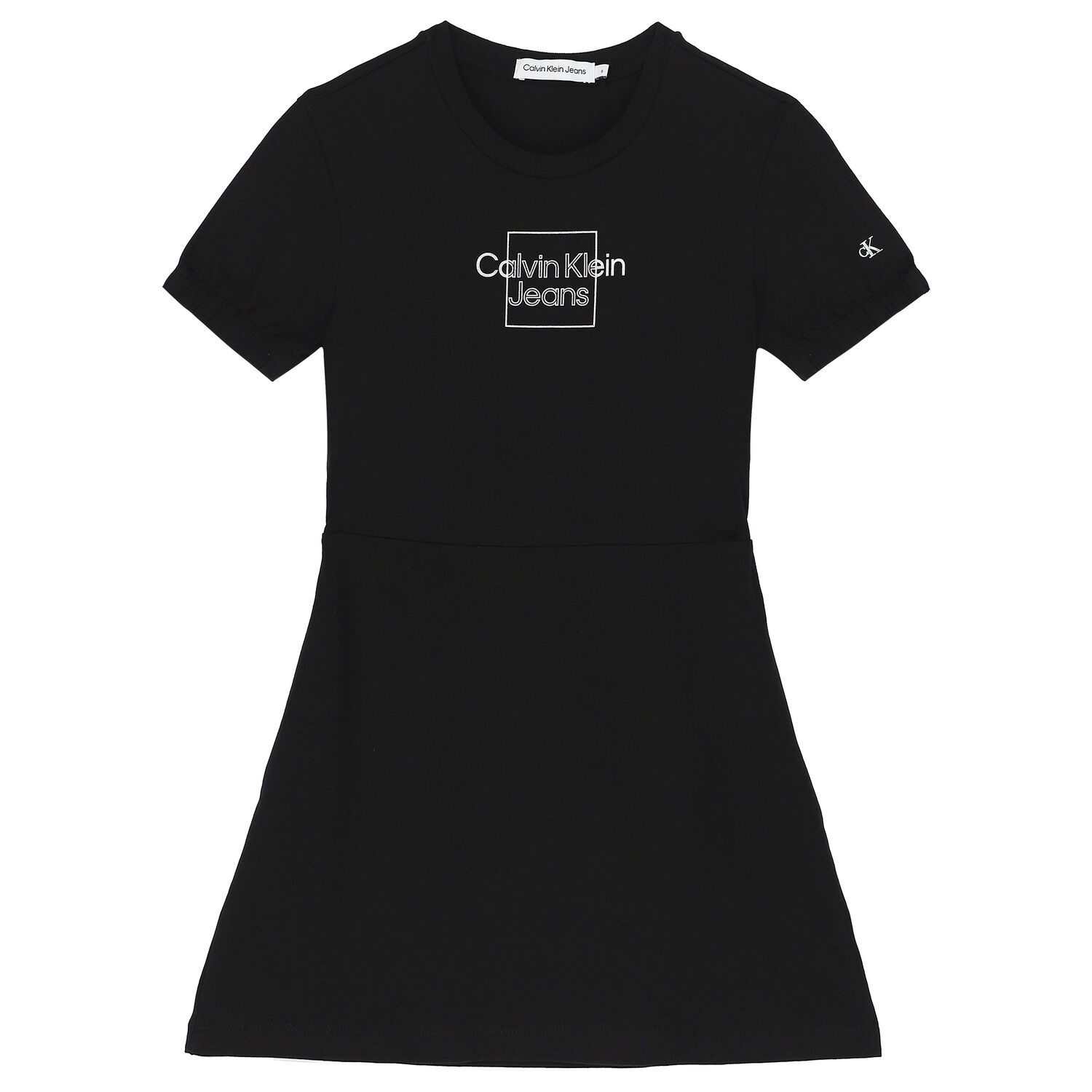 Girls Black Logo Dress, 1, hi-res