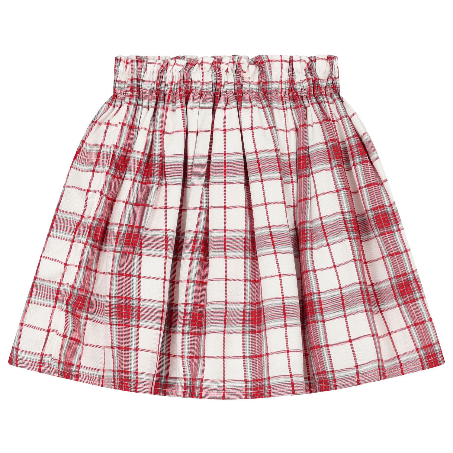 Girls White & Red Plaid Skirt, 1, hi-res image number null