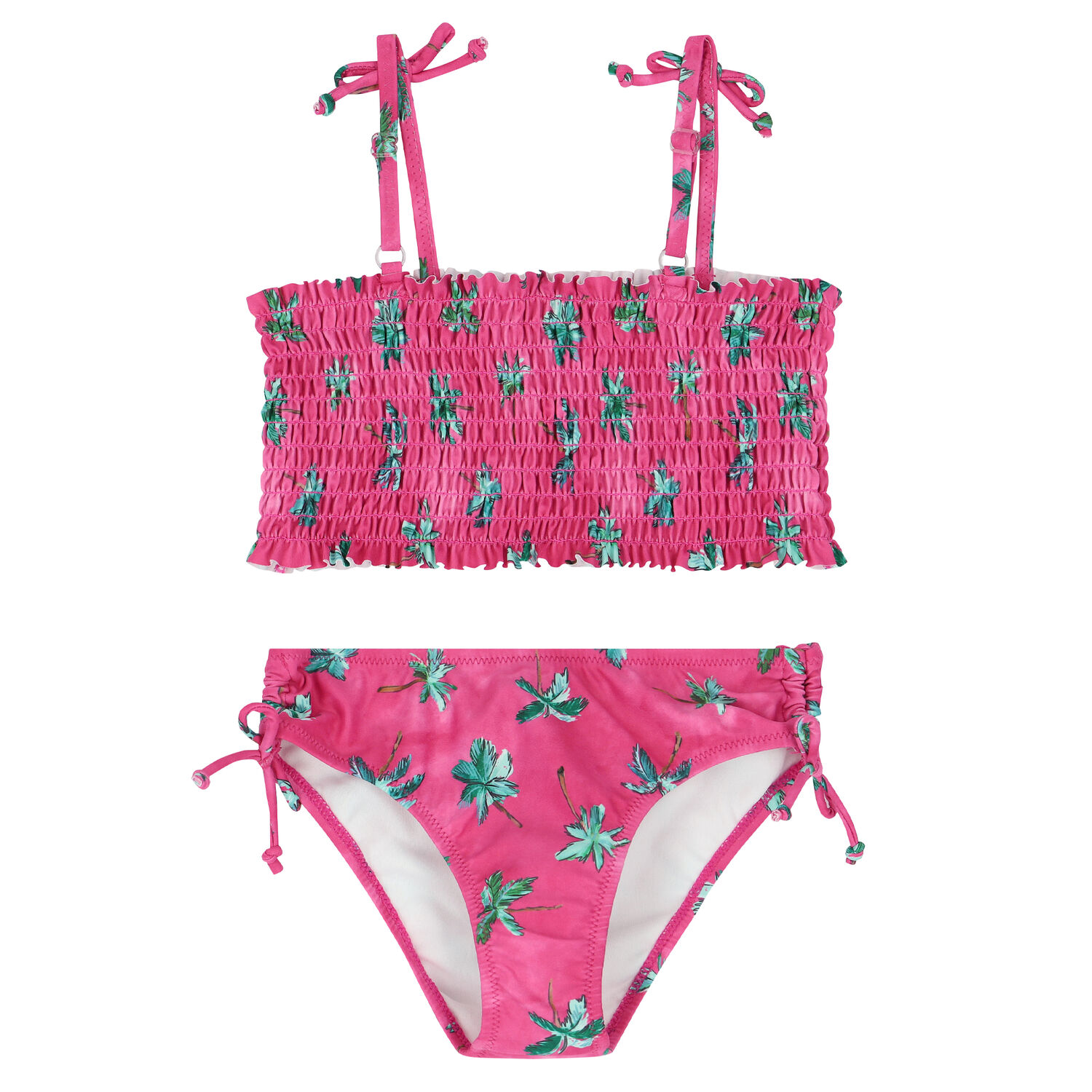 Girls Pink Palm Tree Bikini, 1, hi-res image number null