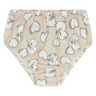 طقم فستان بنات بطبعة قلب ودب باللون البيج, 1, hi-res