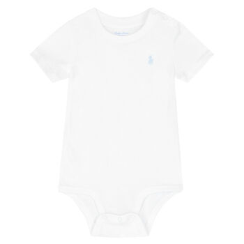 Baby Boys White Logo Bodysuit