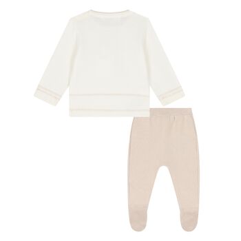 Ivory & Beige Knitted Trousers Set