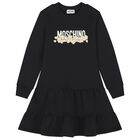 Girls Black Popcorn Logo Dress, 4, hi-res