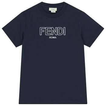 تيشيرت للأولاد باللون الأزرق الداكن بشعار