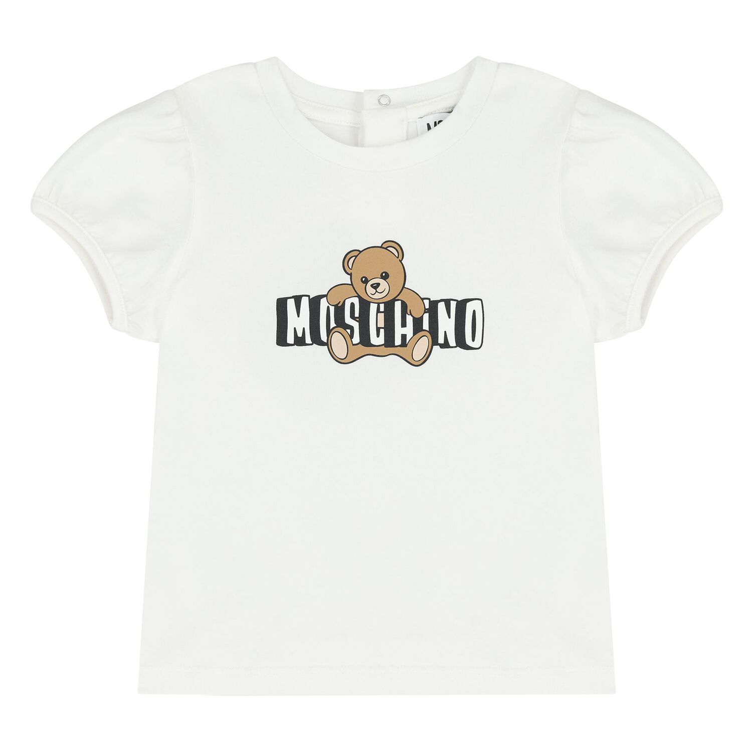 Younger Girls White & Pink Teddy Bear Shorts Set, 1, hi-res