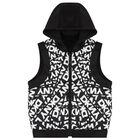 Black & White Logo Reversible Hooded Gilet, 1, hi-res
