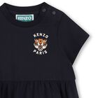 Younger Girls Navy Blue Tiger Logo Dress, 1, hi-res