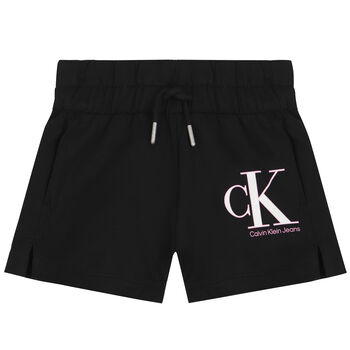 Girls Black Logo Shorts