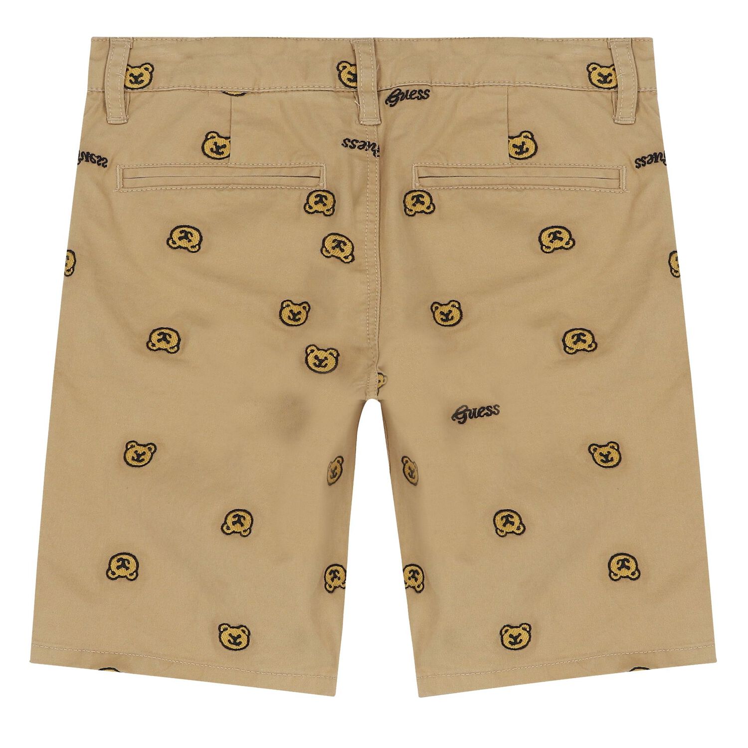 Boys Beige Logo Shorts, 1, hi-res