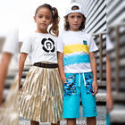 Girls Gold Striped Skirt, 1, hi-res