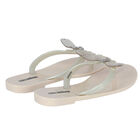 Girls Ivory & Beige Bugs Flip Flops, 1, hi-res