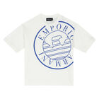 Boys White & Blue Logo Shorts Set, 1, hi-res