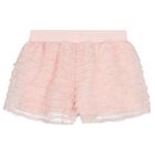 Girls Pink Ruffle Chiffon Shorts Set, 1, hi-res