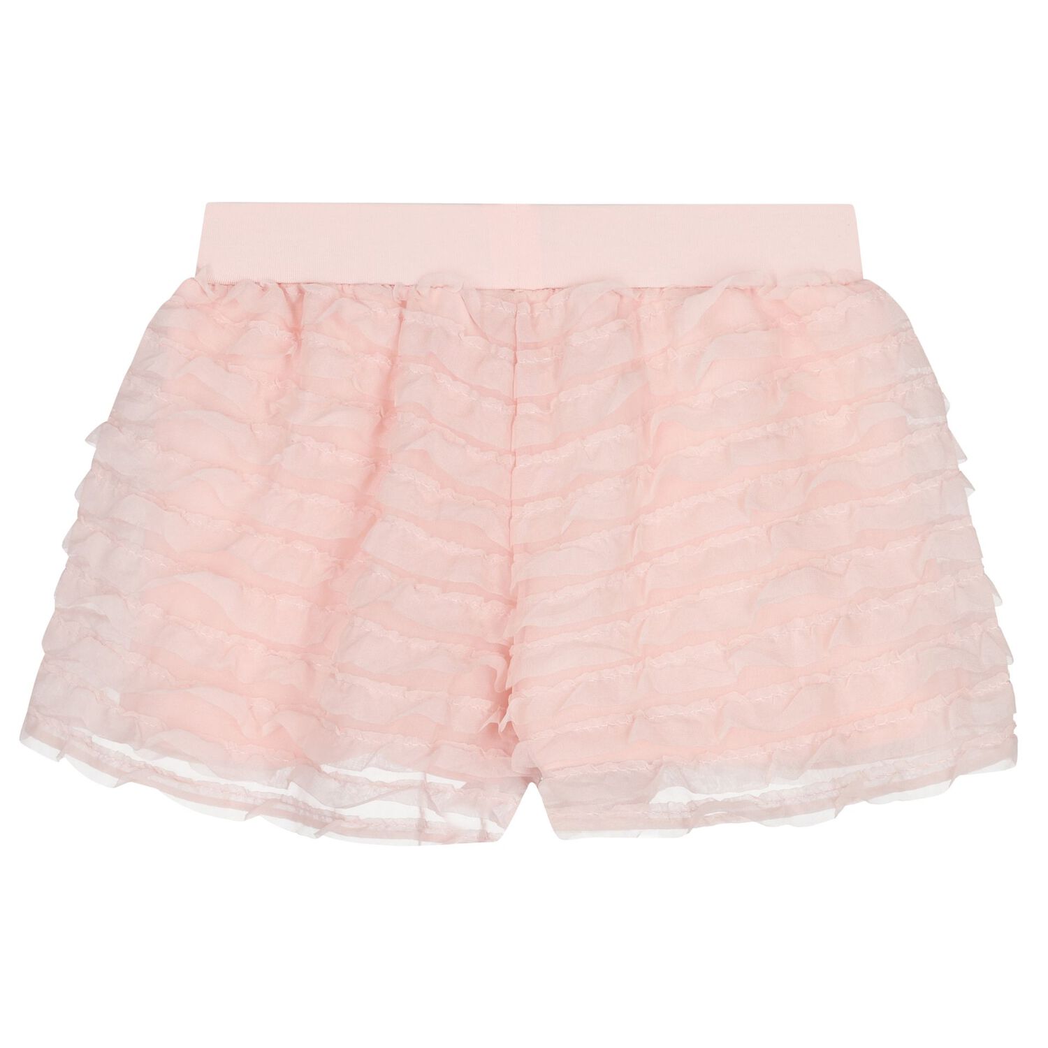 Girls Pink Ruffle Chiffon Shorts Set, 1, hi-res