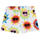 Girls White Sun Shorts, 1, hi-res