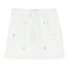 Girls White Logo Skirt, 1, hi-res