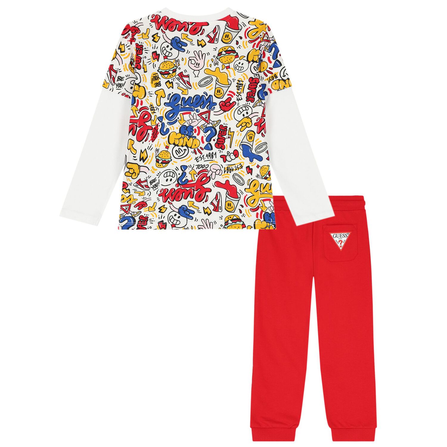 Boys White & Red Logo Tracksuit, 1, hi-res image number null