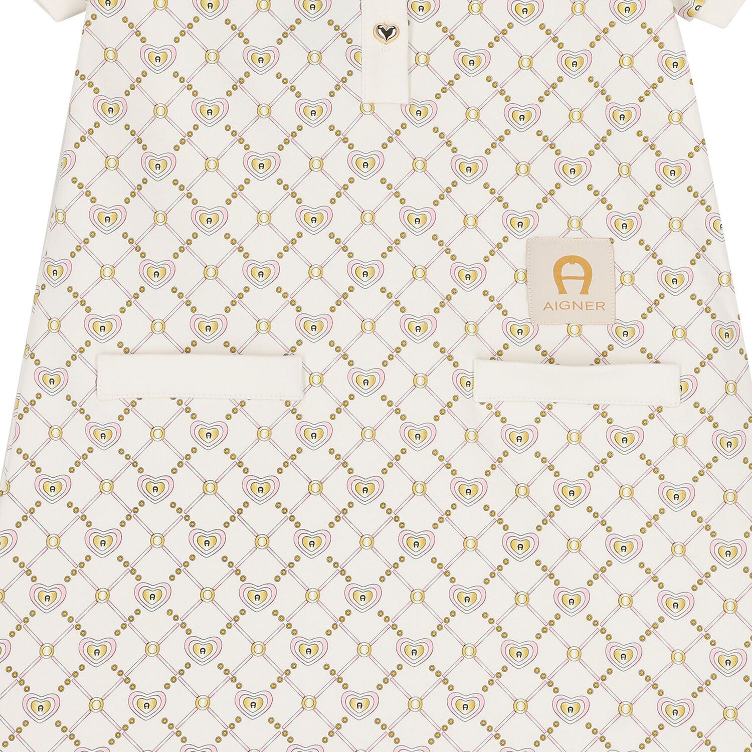 Girls Ivory Logo Polo Dress, 1, hi-res