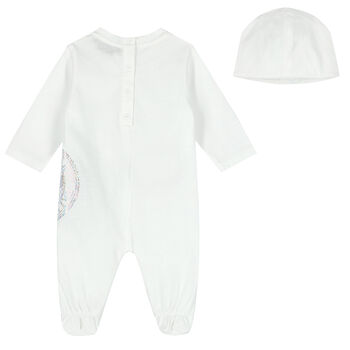 White Logo Babygrow Set