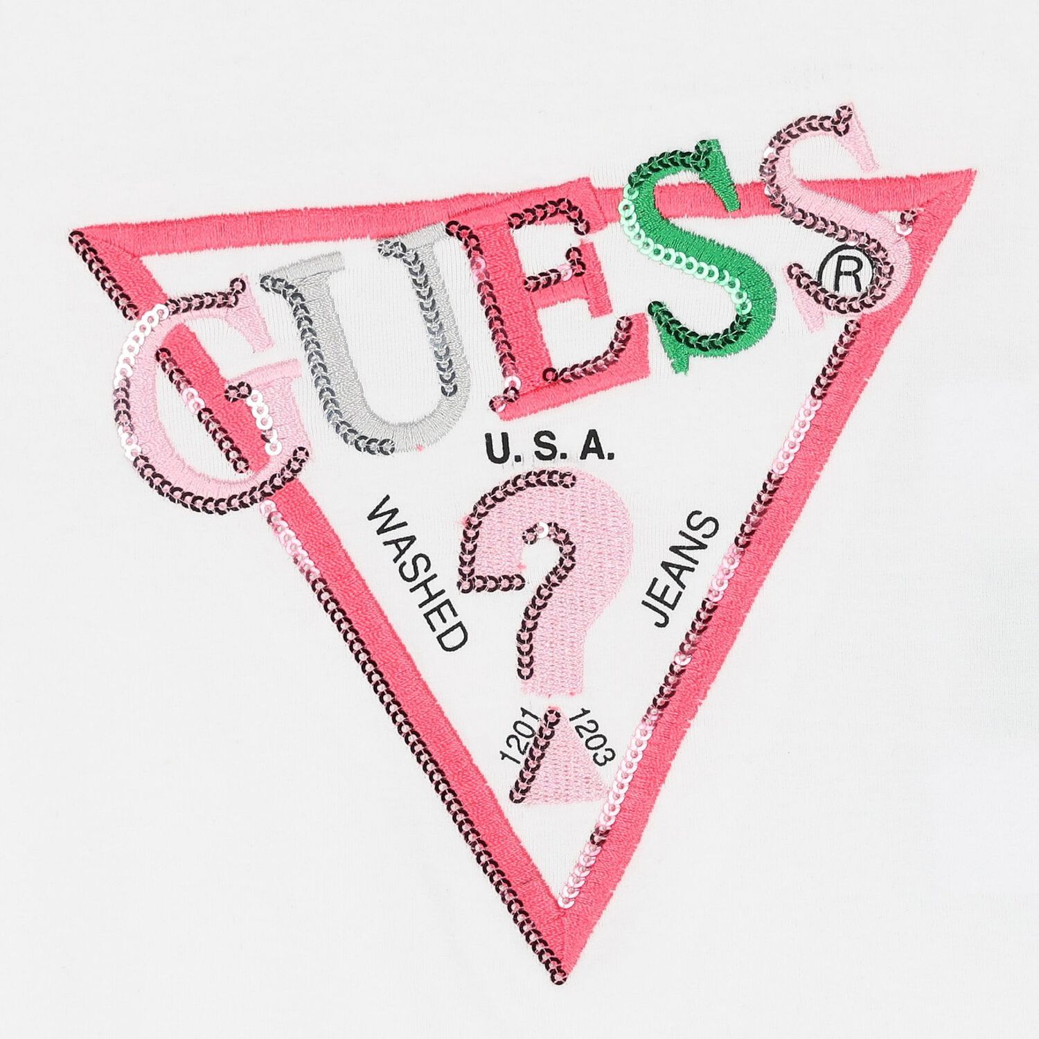 تيشيرت أبيض بالشعار للبنات, 1, hi-res image number null