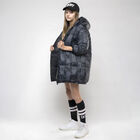 جوارب بنات بالشعار باللون الاسود والابيض, 1, hi-res