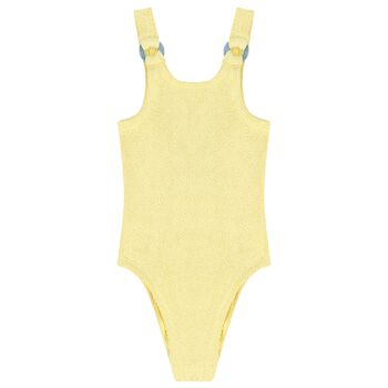 Girls Yellow Crinkle Swimsuit