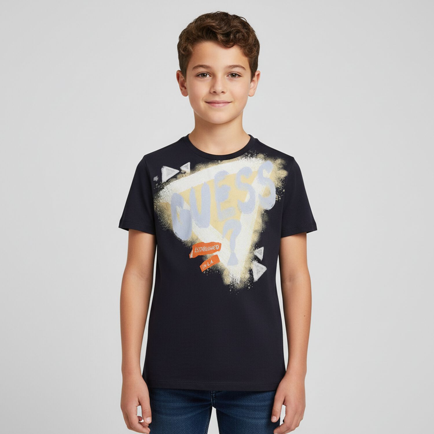 Boys Navy Blue Logo T-Shirt, 2, hi-res