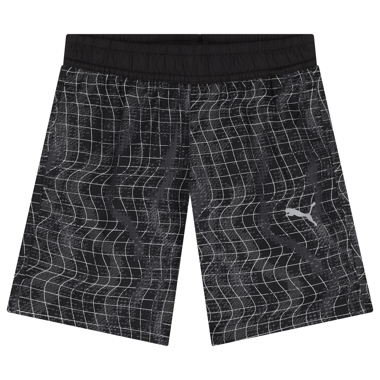 Boys Black Logo Shorts, 1, hi-res
