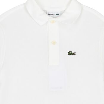 Boys White Logo Polo Shirt