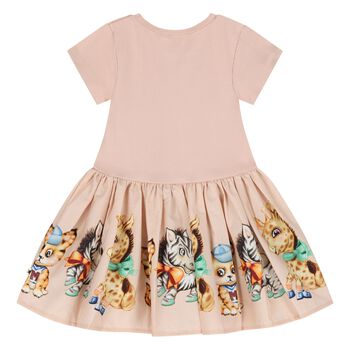Younger Girls Pink Animals Dress