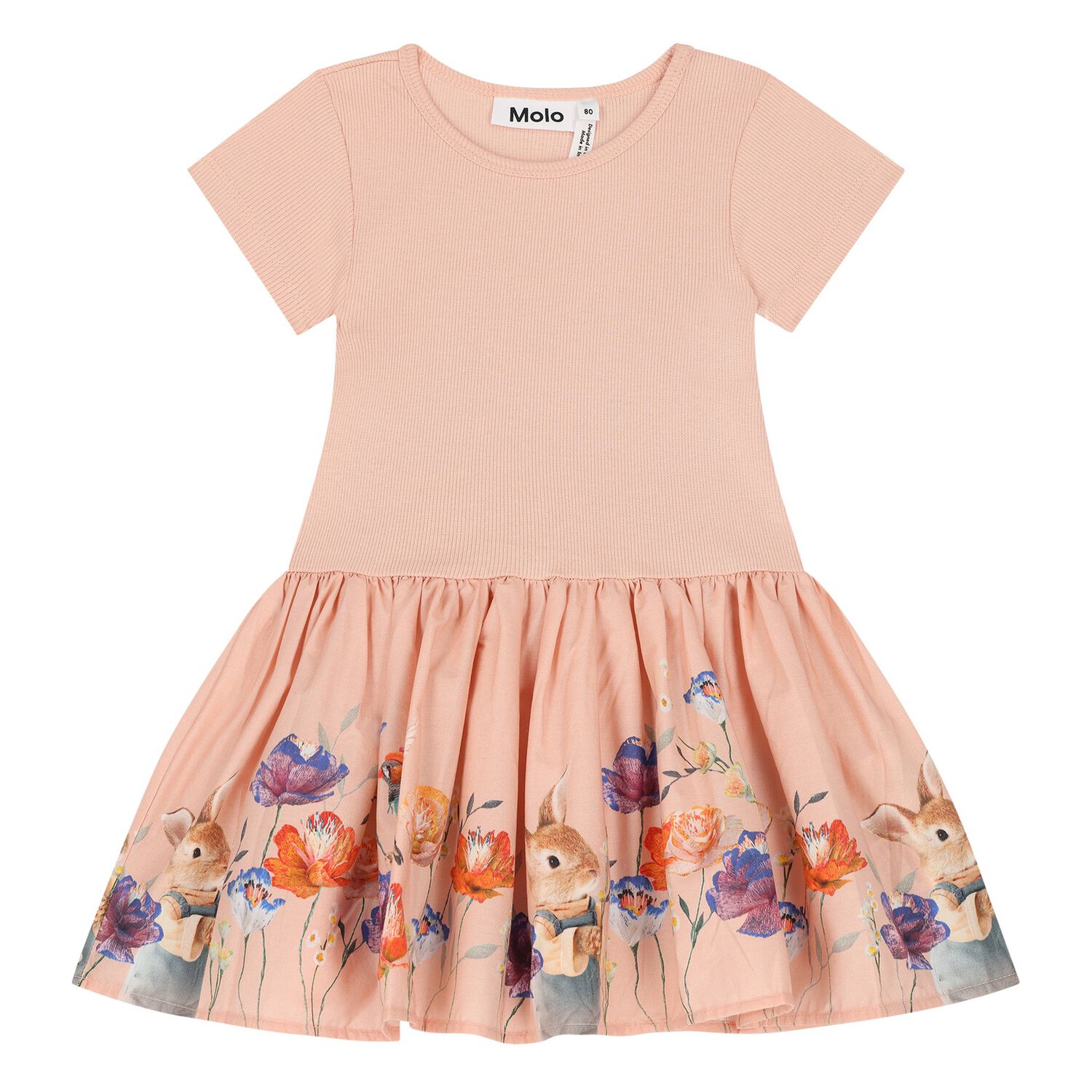 فستان بنات بطبعه الزهور باللون الوردى, 1, hi-res