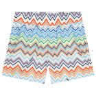 Boys Multi-Coloured Zig Zag Swim Shorts, 1, hi-res