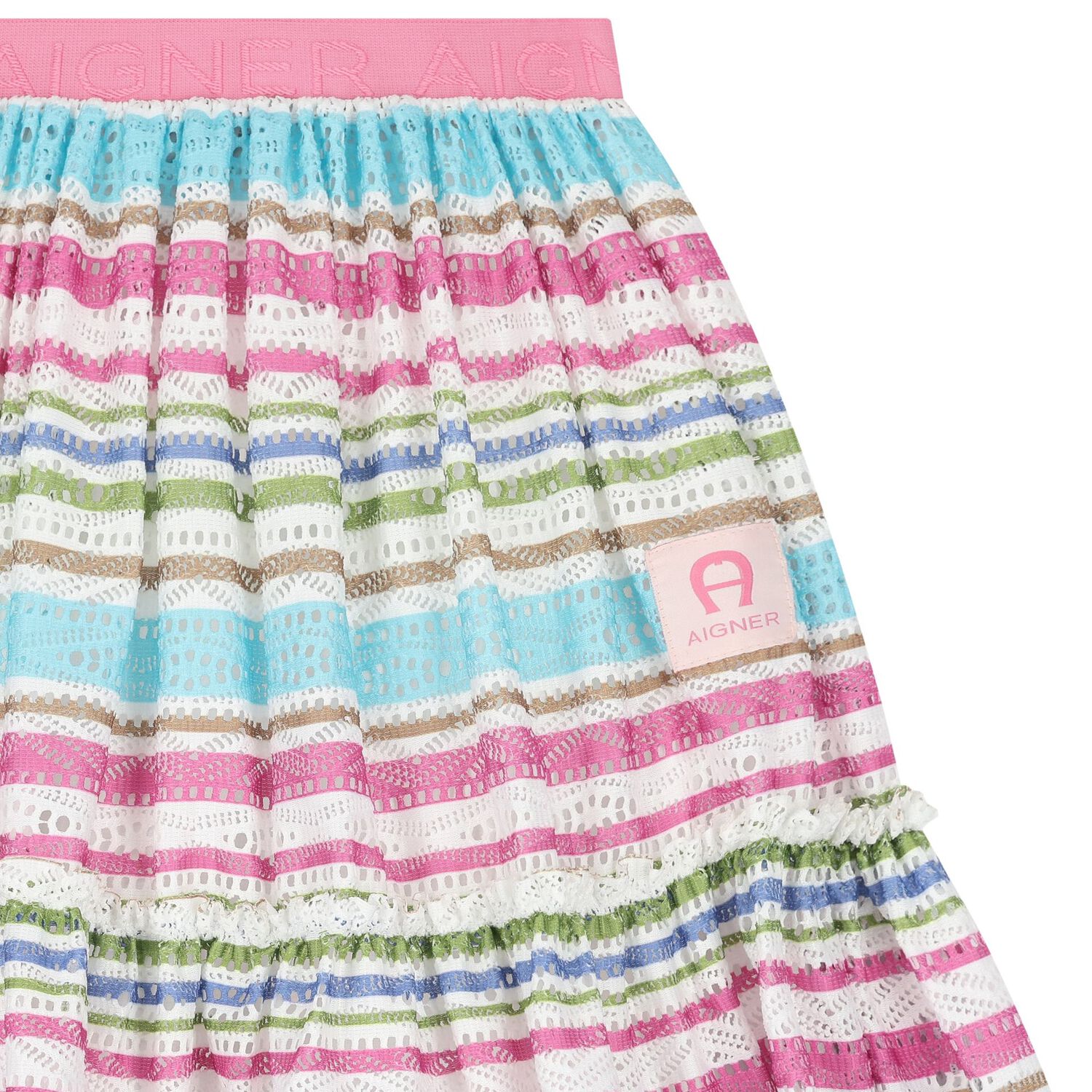 Girls Multi-Coloured Striped Skirt, 1, hi-res image number null