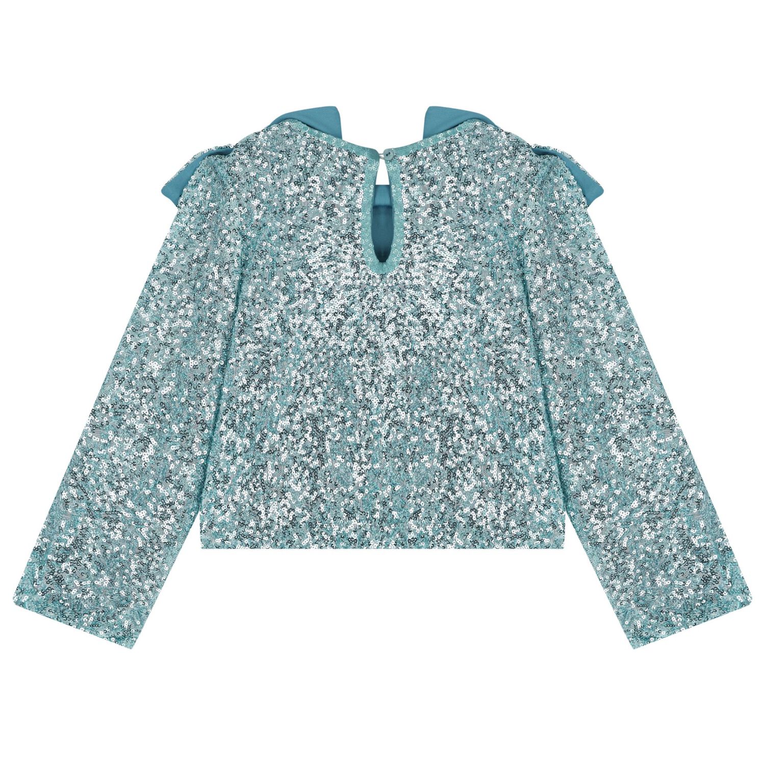 Girls Aqua Embellished Sequin Skirt Set , 1, hi-res