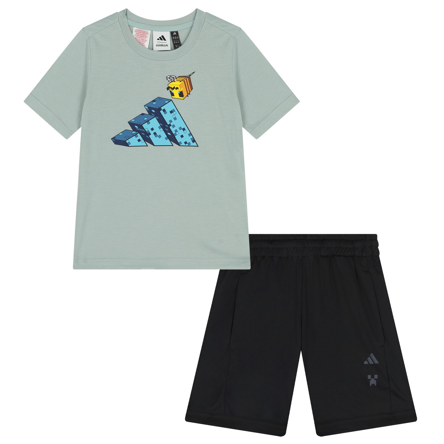 Boys Green & Black Minecraft Shorts Set, 1, hi-res