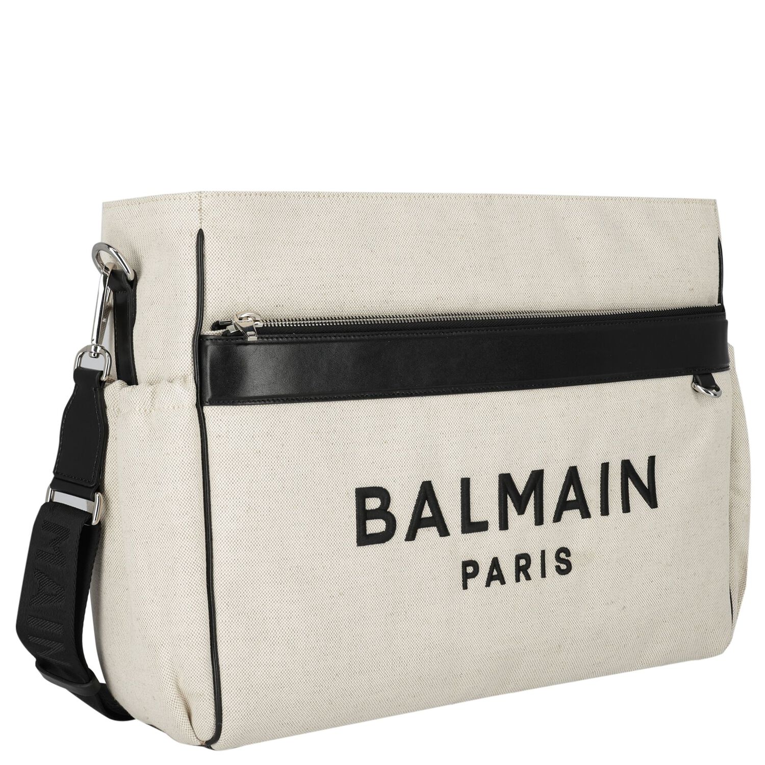 Ivory & Black Logo Baby Changing Bag, 1, hi-res