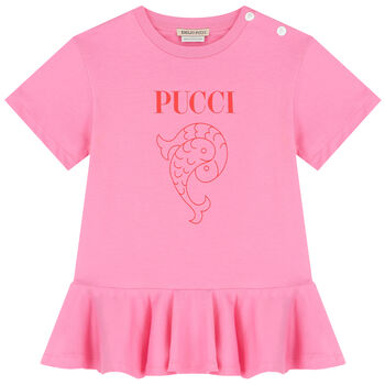 Younger Girls Pink Logo Dress