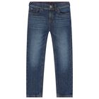 Boys Blue Denim Logo Jeans, 1, hi-res