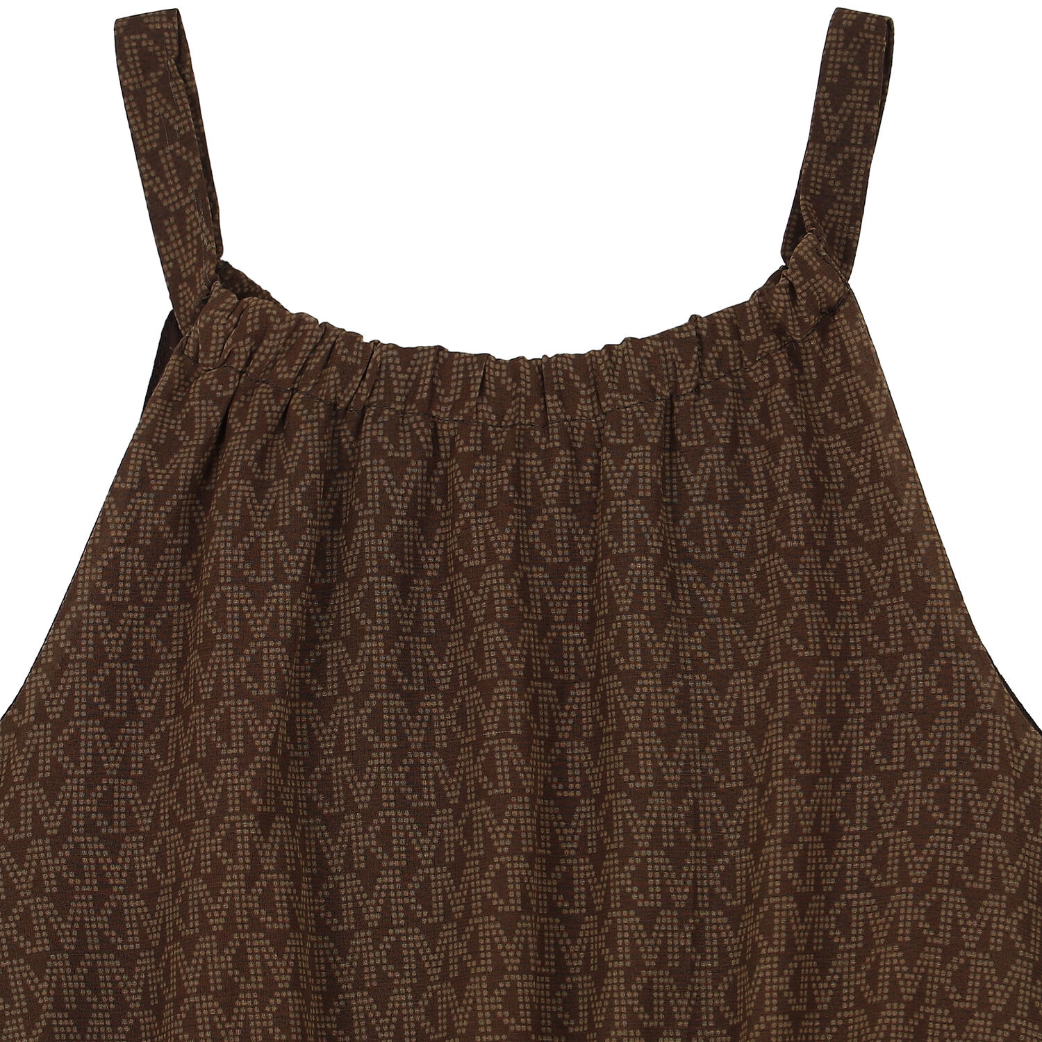 Girls Brown Chiffon Logo Dress, 1, hi-res