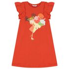 طقم فستان باللون البرتقالي للبنات, 3, hi-res